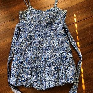 Dressbarn womens blue paisley sundress size 16